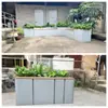 Macetero de Acero Inoxidable para Exteriores Calle Comercial Maceta Móvil Departamento de Ventas Macizo de Flores Canaleta de Hierro Rectangular para Flores Soporte para Flores para Plantar Flores