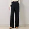 Pantalones Casuales Rectos de Lana Acetato con Cintura Elástica Gruesa para Mujer, Colección Otoño/Invierno 2026, para Personas Petitas