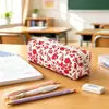 Estuche para Lápices Estudiante Estilo Nuevo Lazo Transfronterizo, Bolsa de Almacenamiento Pequeña Floral Simple, Organizador de Escritorio de Gran Capacidad para Papelería