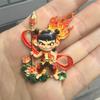 Nezha 2 niño mágico haciendo el mar Nezha rodeando linda película decorativa mochila colgante acrílico llavero pequeño regalo