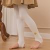 Meia-calça das meninas primavera e outono algodão penteado cor sólida listras verticais estilo ocidental selo leggings meias infantis step-on desgaste externo