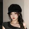 Gorra Plana Octagonal de Lana Estilo Coreano Sombrero Retro para Citas Hace la Cara Más Pequeña Gorra de Pintor Venta al por Mayor de Fábrica Gorra Plana Boina