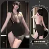 Desejo Matinal Lingerie Sexy Escritório Sexy Vazada Tela Transparente Gola Alta Sedutora Uniforme de Secretária Saia Qqny