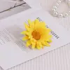 Flor artificial girassol cabeça pastoral fresco flor de seda chapéu decoração janela arranjo de flores macio girassol flor de casamento