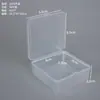 Caixa quadrada de plástico transparente, caixa para embalagem de itens pequenos, esponja de pó, equipamento de pesca, ferragens, distintivo, cartão e caixa de armazenamento de contas