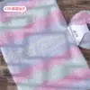 Atacado do Fabricante Fio de Lã Mesclada Tingido em Degradê Fio Longo para Cachecol, Kit de Material Macio e de Espessura Média para Tricô DIY