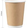 Vaso de Papel Kraft Desechable de Doble Capa, Diámetro de 90 mm, Hueco y Engrosado, Aislado con Tapa, Alto Valor Estético, Adecuado para Bebidas Calientes, Para Llevar y Uso Comercial