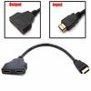 Atacado de fábrica 0,3 m hdmi1 pontos 2 HD linha de conversão macho para fêmea HDMI um em dois divisor HD