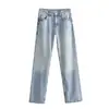 Calça Jeans Wide Leg Reta Vintage Estilo Europeu e Americano para Mulheres, Novos Modelos de Primavera e Outono, Calças Emagrecedoras de Comprimento Total