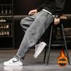 Pantalones de Hombre Primavera y Otoño con forro polar Engrosados Rectos de Pana Sueltos Casuales Talla Grande Pierna Ancha Hallen Modernos