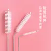 Escova de limpeza para canudo de garrafa de aço inoxidável flexível, escova para tampa de copo e bico, escova pequena para bico de copo de água, escova de canudo com cerdas macias