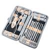 Juego de 19 cortaúñas de acero inoxidable, herramientas de manicura, juego de reparación, cortaúñas para el hogar, cuchillo de pedicura, regalo al por mayor