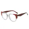 Gafas de Moda con Montura de Mariposa, Bloqueo de Color, Sin Graduación para Mujer, Estilo Callejero Casual Elegante, Gafas Adelgazantes con Filtro de Luz Azul para Hombre