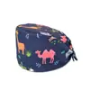 Gorro de enfermera estampado de algodón puro, gorro quirúrgico con cintas para quirófano, gorro médico antipolvo para clínica dental