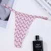 Algodón con letra estampada, tanga sexy de tirante fino único para mujer, tanga con logo inglés, pantalones T de amor, tanga de algodón con entrepierna para mujer