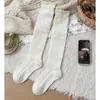 Calcetines altos de lana para otoño e invierno para mujer para combinar con botas, calcetines gruesos cálidos, calcetines holgados, calcetines para botas