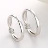 Anillo de pareja de plata S925 con nudo concéntrico simple coreano, anillo abierto para hombres y mujeres, regalo conmemorativo de San Valentín.
