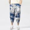 Pantalones Capri Holgados Tipo Jogger de Lino Fino de Verano para Hombre de Estilo Tailandés Casual Estilo Chino Moderno