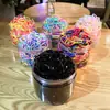 Ligas desechables para niños en caja, ligas de goma de color negro, ligas de goma de color gelatina, cuerda para el cabello, pequeña cubierta de cuero, cuerda para el cabello, joyería al por mayor