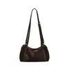 Bolsa Boston Suede Estilo Retrô Maillard para Mulheres, Bolsa de Ombro tipo Almofada em Couro Genuíno, Bolsa Grande para Ombro e Transversal para o Dia a Dia