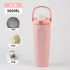 Taza de coche portátil transfronteriza de 30 oz, gran capacidad, taza aislada de acero inoxidable, vacío de doble capa, taza portátil de doble bebida con tapa pop-up