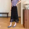 ¡Falda de Glicinias DIY de Verano! Falda Floral Ligera y Elegante con Encaje Festoneado Cortado al Bies y Cintura Elástica para Mujer