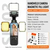 Luz de relleno compacta adecuada para DJI Pocket 3 para transmisión en vivo al aire libre, tomas de cámara de belleza, iluminación con instalación magnética