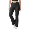 Calça de yoga feminina de nove pontos, secagem rápida, boca de sino, para baixinhas, modeladora e respirável, legging esportivo de cintura alta que levanta o bumbum