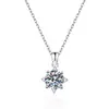 Collar de plata de ley S925 de 1 quilate estrella de ocho puntas para mujer, diamante de simulación moissanita, tembloroso, fabricantes transfronterizos, venta al por mayor