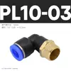 1 Conector Rápido Pneumático, Conector de Engate Rápido, Cotovelo Rosqueado Pl8-02 /4-M5/6-01/10-03