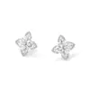 Pendientes de Botón Retro Francés de Trébol de Cuatro Hojas Completos de Circonita Diamantada para Mujer Aguja de Plata de Ley S925 Sensación de Lujo Ligero de Alta Gama Pendientes de Flor Joyería para Orejas para Mujer