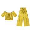 Pantalones de Pierna Ancha para Mujer Nuevos Europeos y Americanos 2025 Commuter Cintura Alta Color Sólido Acampanados con Lazo Pantalones Drapeados Traje Casual