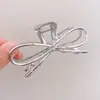 Tiara con lazo plateado simple para el cabello, pinza para la parte posterior de la cabeza para mujer, pinza grande con forma de tiburón de verano, herrajes para niñas