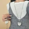 Collar Colgante Corazón Transparente Cruz para Mujer Y2K Dulce y Fresco Sexy Cadena de Suéter Apilada Accesorios Personalizados de Alta Gama