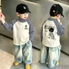 Camiseta Térmica de Polar para Niños Cuello Semi Alto Capa Base 2026 Otoño/Invierno Nuevo Bloque de Color Camiseta para Niños Moderna Versátil Top Moderno