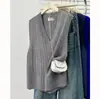 Chaleco de Punto Liso Versátil de Color Sólido con Cuello en V para Mujer de Tallas Grandes, Ropa Exterior para el Trabajo, Primavera y Otoño 2026, 9577