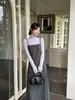 Vestido de Tirantes Florales Pure Desire para Mujer Otoño 2025 Nueva Moda Delgado de Cintura Elegante con Capas Vestido de Longitud Media Tendencia