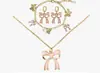 Conjunto Criativo de Colar, Brincos e Pulseira de Laço Frescos e Doces