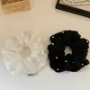 Elástico de Cabelo Grande de Malha Bordada com Pérolas Estilo Intestino Grosso de Alta Qualidade Temperamento Preguiçoso Corda de Cabelo Rabo de Cavalo Simples Elástico de Cabelo da Moda para Mulheres