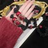 Xiangfei Lover Lujo Ligero Estilo Coreano Frijol Rojo Intestino Delgado Anillo para el Cabello Bola para el Cabello Cola de Caballo Cuerda para el Cabello 2025 Nuevo Anillo para el Cabello de Moda