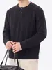 Shanggu Tejido de Punto para Hombre con Textura Transfronteriza Otoño/Invierno Nuevo Estilo Cuello Henley Old Money Manga Larga Holgada Ajuste Delgado Simple