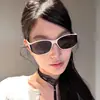 Gafas de Sol para Mujer con Diseño Retro de Pantalla Curva de Gama Alta Montura Blanca Ojo de Gato Antivioleta para Rostros Cuadrados y Redondos