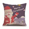 Funda de Almohada de Lino de un Solo Lado con Patrón Navideño Funda de Almohada para Sala de Estar Funda de Almohada para Cama Funda de Almohada para Dormitorio