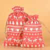 Bolsa de algodón con cuerda de cáñamo de fábrica para guardar regalos navideños, bolsas de almacenamiento con decoración de dulces y empaque de manzana.