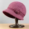 Gorro de Lana Tejido de Invierno para Mujeres de Mediana Edad y Mayores, Gorro de Algodón Grueso con Felpa para Protección contra el Frío, Cálido, para Abuela