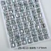 Arte de unhas com cubo de açúcar brilhante sem base, produto acabado, decorações coloridas retangulares de ângulo reto feitas à mão em cristal para unhas de bala de gelo
