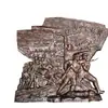 Plástico reforzado con fibra de vidrio imitación cobre relieve guerrero revolucionario cultura de campus pared figura histórica evento relieve jardín paisaje escultura