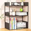 Estante de almacenamiento de escritorio para clasificación por materia, almacenamiento de archivos de oficina, organizador de libros de escritorio, estantería vertical de varias capas