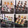 Estante de Exhibición para Cajas Sorpresa Estante de Almacenamiento de Escalera Acrílica Gabinete de Exhibición para Adornos Pequeños de Perfume en Maceta Bubble Mart