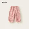 Ropa Infantil Youbao Pantalones Casuales para Bebé Pantalones Deportivos Rosas para Niños Pantalones Jogger con Lunares para Niños Pequeños Pantalones para Niñas con Adorno de Encaje